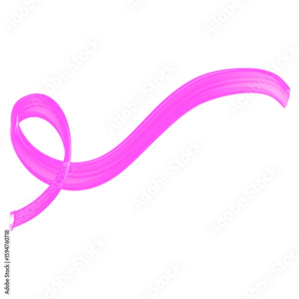 Fototapeta Elegant Pink Ribbon Wave on White Background