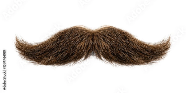 Fototapeta Brown Mustache Shape on Transparent Background