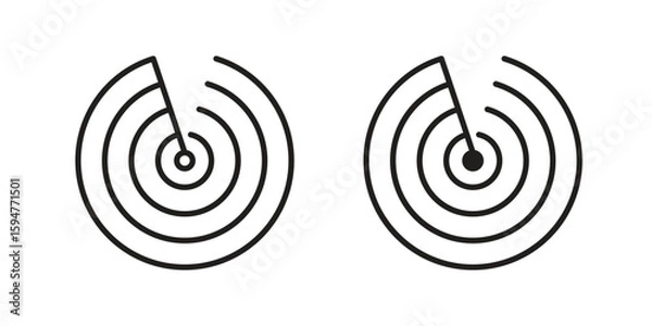 Obraz Radar detection icon vector, solid illustration, pictogram isolated color editable