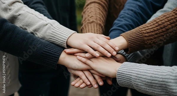 Fototapeta United Hands: A Powerful Symbol of Teamwork, Collaboration, and Collective Support


