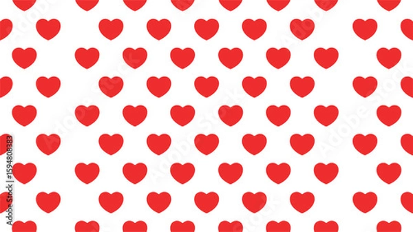 Fototapeta Seamless Red Heart Pattern Vector – Repeating Love Background for Valentine, Wedding, and Romantic Design