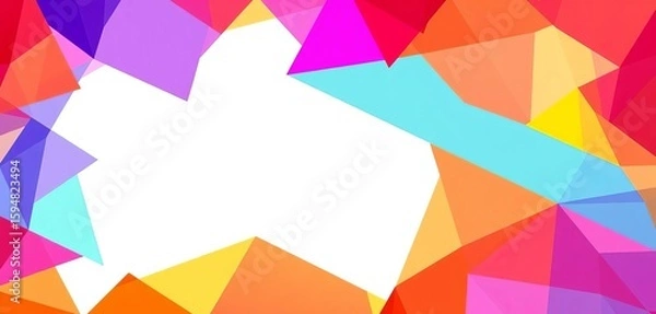 Obraz Vibrant abstract shapes forming a reservation card design,  contemporary,  art