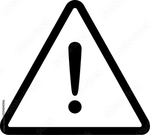 Fototapeta Caution Sign Alerting Drivers to Potential Hazard, Urban Roadway, Safety Graphic, Daylight, Eye-Level Perspective