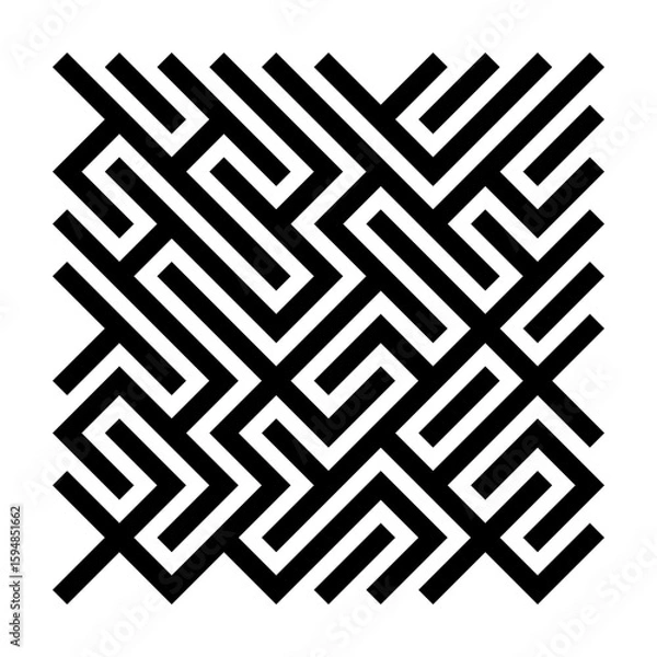 Obraz Black and white maze pattern. Labyrinth game vector illustration.