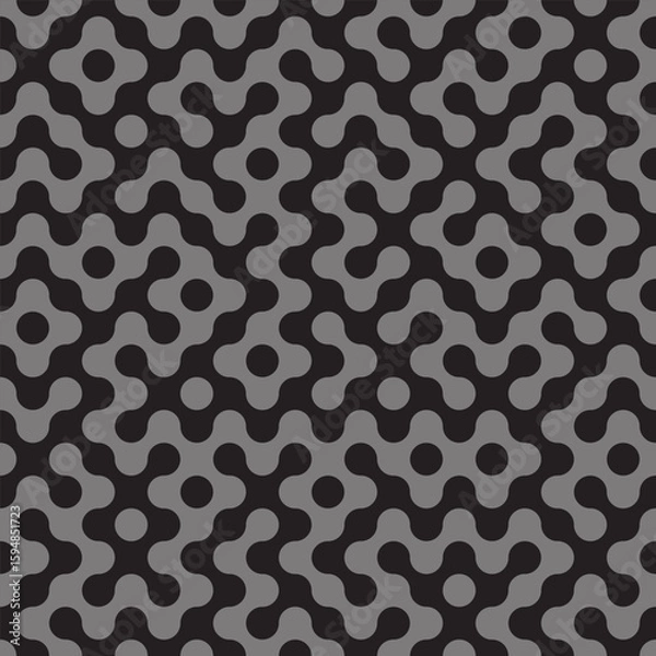 Obraz Seamless blobs maze labyrinth pattern in grey colors vector template