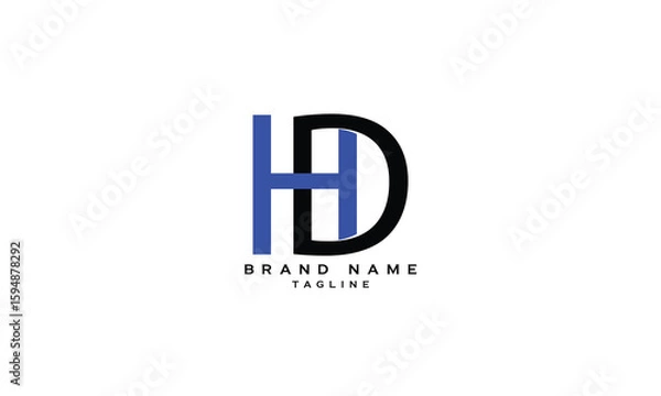 Obraz HD, DH, Abstract initial monogram letter alphabet logo design
