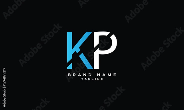 Obraz KP, PK, Abstract initial monogram letter alphabet logo design