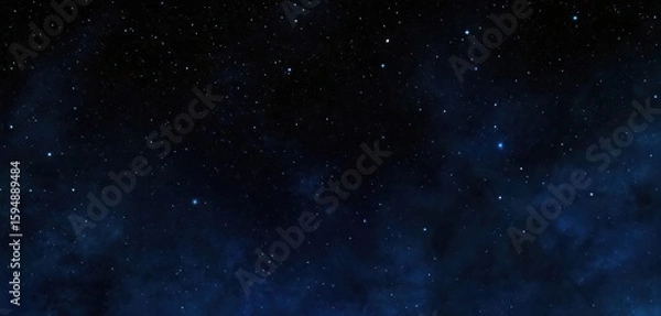 Fototapeta Mesmerizing seamless pattern of twinkling stars on dark night sky, blue, infinite. Bright stellar galaxy texture, cosmic digital background. Endless astral space illustration with sparkling, dreamy