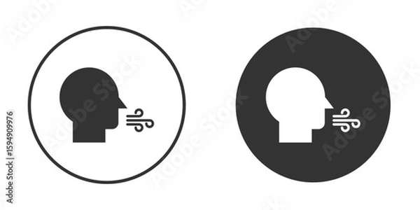 Fototapeta Breath icon vector solid icon style illustration. EPS 10 file