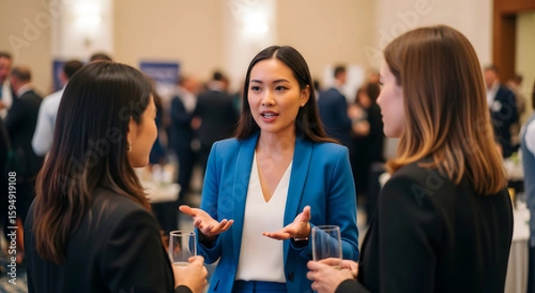 Fototapeta Businesswomen Networking at Conference Event