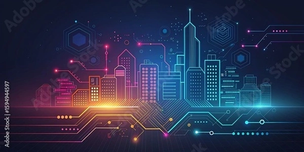 Obraz Technology Network Background, Abstract technology background