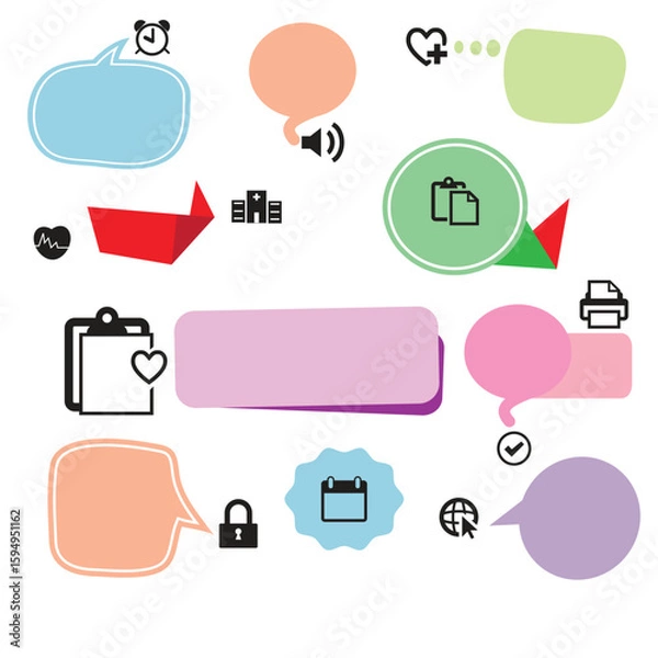 Fototapeta Set of icons with banners