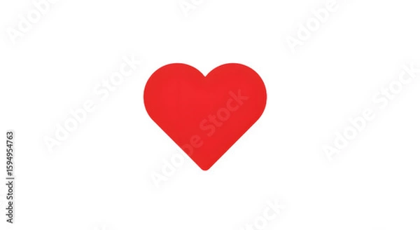 Fototapeta Bright Red Heart on Transparent Background for Valentine's Day Designs
