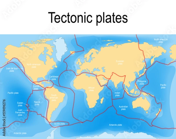 Obraz Plate tectonics map