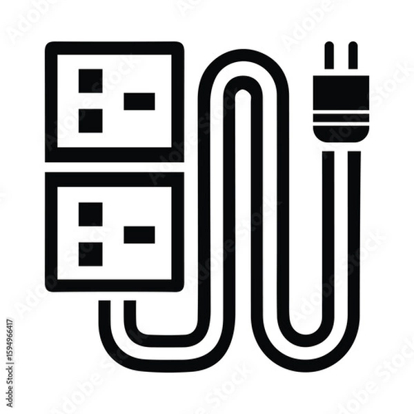 Obraz Multi plug, plug, extension cord icon