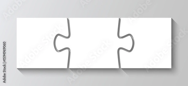 Fototapeta Jigsaw business chain infographic with 3 pieces. Presentation diagram in a row. Puzzle process infographics. Business info graphic with steps, parts. Puzzle grid. Vector illustration