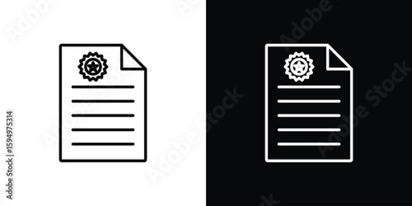 Fototapeta License icon Editable stroke vector pack, suitable for web designs.