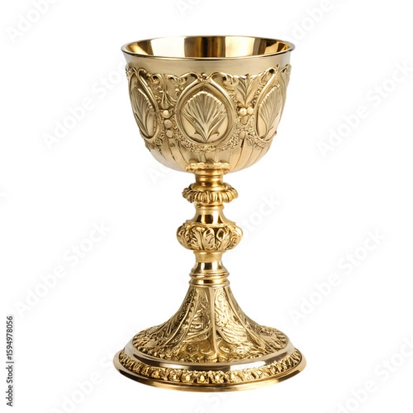 Fototapeta Ornate Gold Chalice Intricate Detail and Religious Symbolism