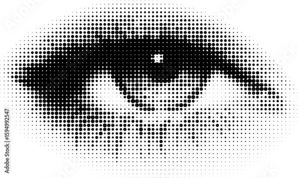 Fototapeta Large vector halftone eye with a transparent background
