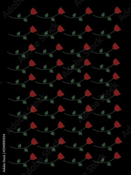 Obraz Rose decoration on black background