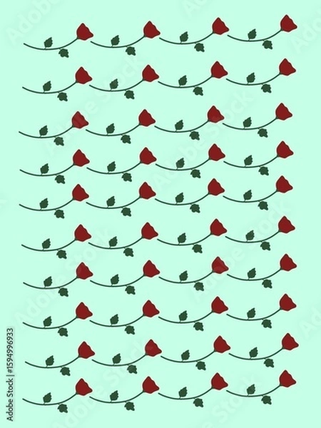 Obraz Rose decoration on tosca background