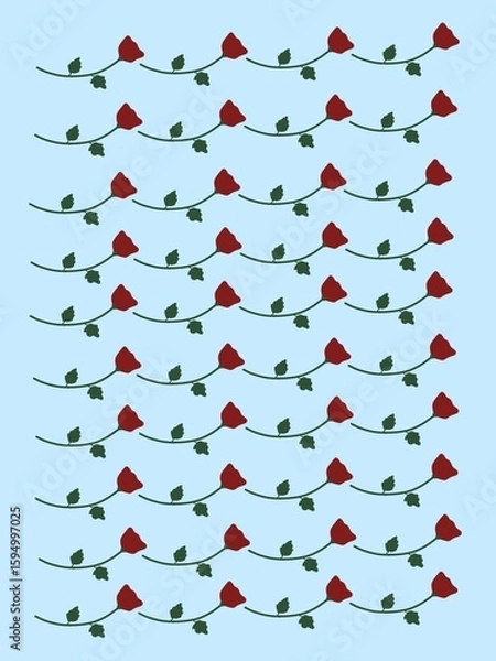 Obraz Rose decoration on blue background