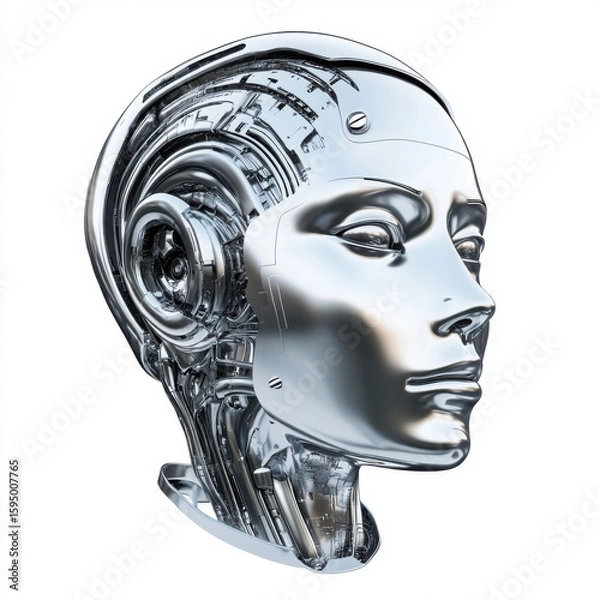 Obraz AI robot head icon on a white background,