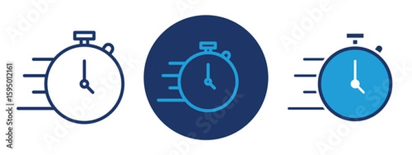 Fototapeta set of pixel perfect colored Stopwatch icon , 1 Silhouette, 1 Unexpanded, A classic stopwatch icon representing time tracking and sports timing.