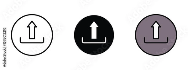 Fototapeta set of pixel perfect colored Upload icon , 1 Silhouette, 1 Unexpanded, An upward arrow representing data upload or file transfer.