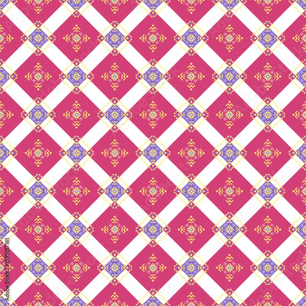 Obraz seamless geometric pattern pink background design for carpet,curtains,texture,background,backdrop,wallpaper,clothing and wrapping.