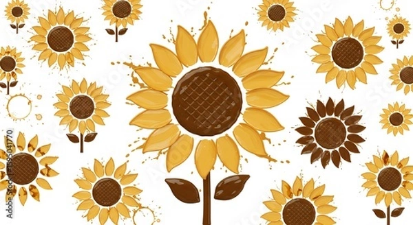 Obraz Colorful sunflower background design