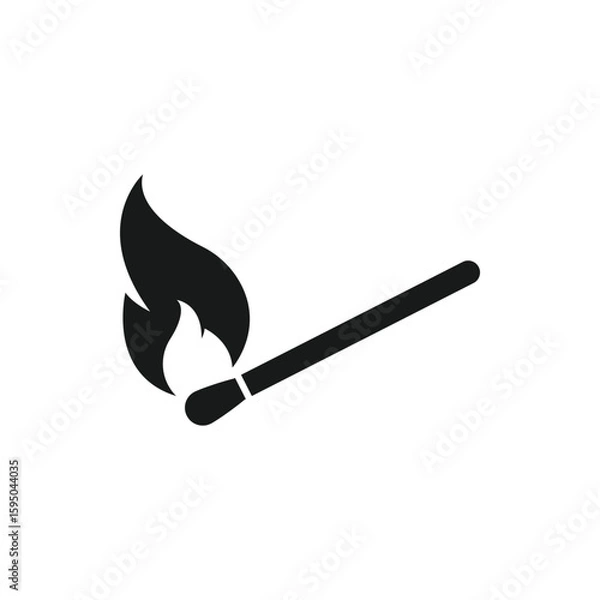 Obraz Burning match icon. Burning matchstick. Vector.