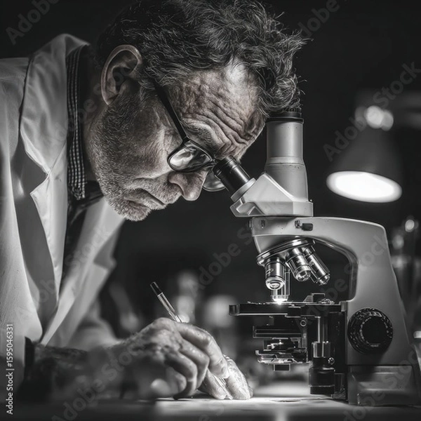 Obraz Scientist Observing Through Microscope