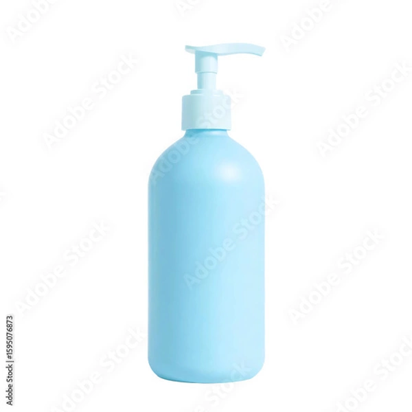Obraz Blue pump dispenser bottle isolated on transparent background