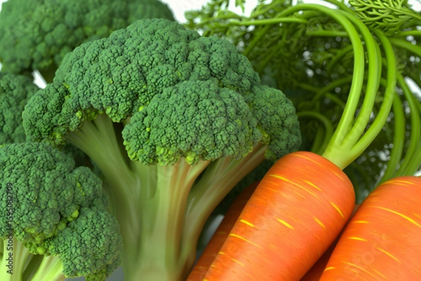 Fototapeta Broccoli and carrots