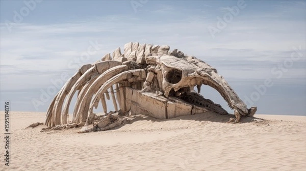 Obraz Whale skeleton in desert