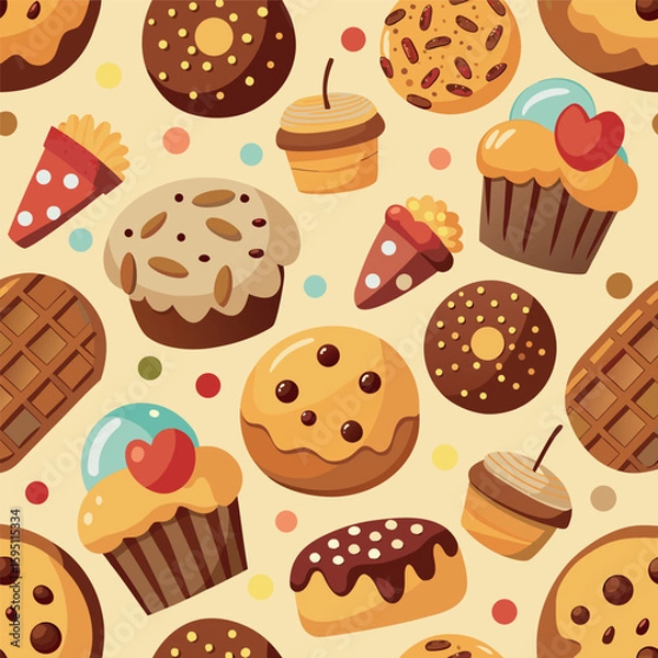 Fototapeta Seamless Dessert Pattern