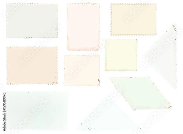 Obraz Blank various shapes postage stamp surface in an isolated background