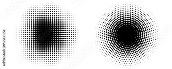 Obraz Set of black halftone dots backgrounds. vector modern dots halftone arts. modern