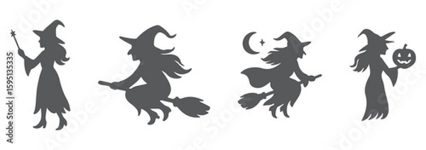 Obraz Silhouette of a dead tree vector illustration. Illustration of trees and branches without leaves