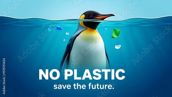 Obraz Anti-Plastic Ocean Pollution Poster