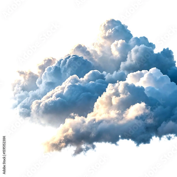 Fototapeta Bright Sky with Fluffy White Clouds and Sunlight