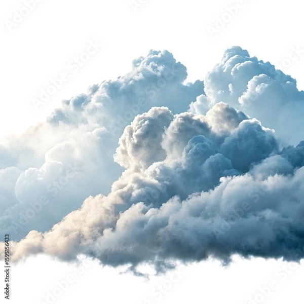 Fototapeta A clear blue sky with fluffy white clouds on a bright summer day