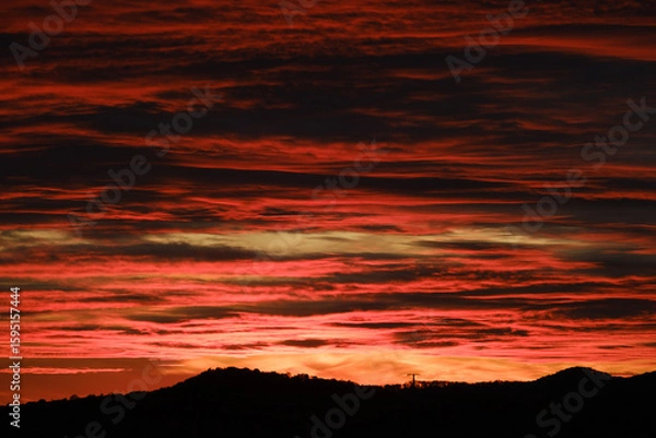 Obraz blood red layered sunset