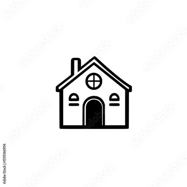 Fototapeta Vector icon of house representing residential property real estate or home concept design