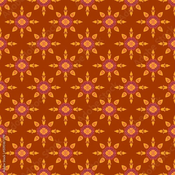 Fototapeta Thai pattern background
Ethnic pattern
Southeast Asian pattern
Floral geometric pattern
Warm tone pattern