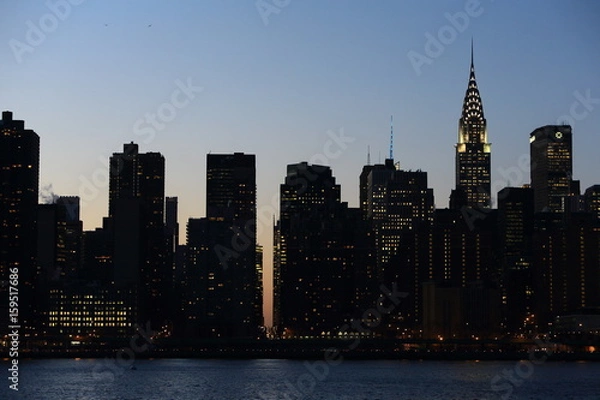 Fototapeta マンハッタンのビル群　ロングアイランドシティーから