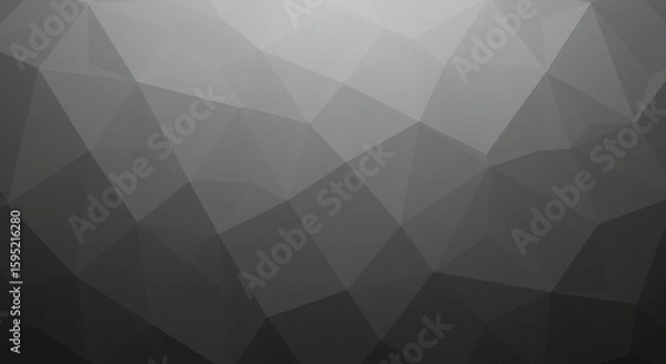 Fototapeta Abstract Low Poly Background in Shades of Gray