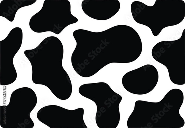 Obraz Black and white cow print pattern seamless texture background