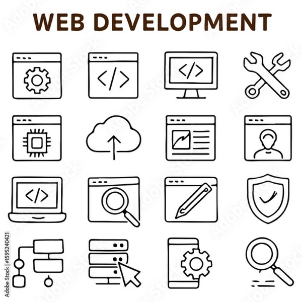 Fototapeta set of icons for web